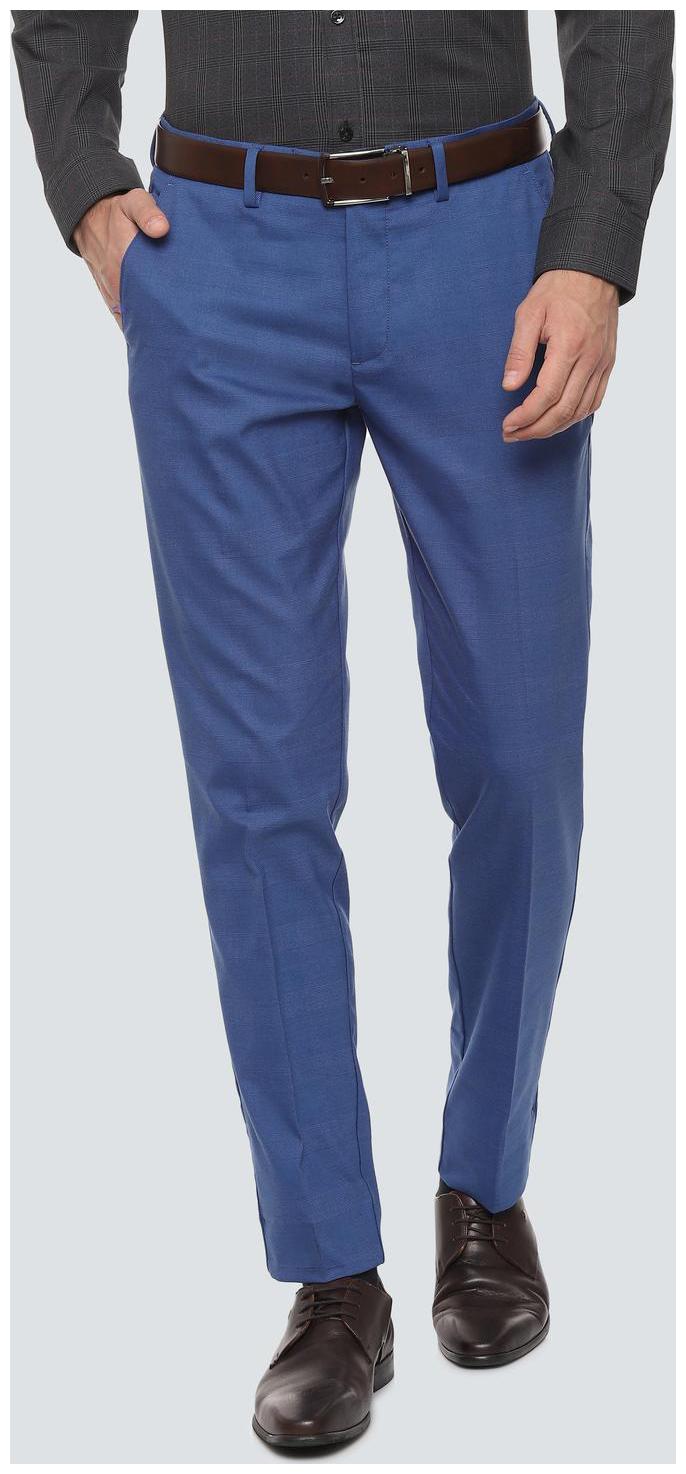 

Louis Philippe Men Textured Slim Fit Formal Trouser - Blue
