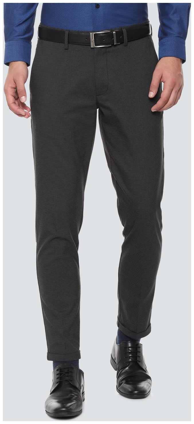 

Louis Philippe Men Textured Slim Fit Formal Trouser - Grey