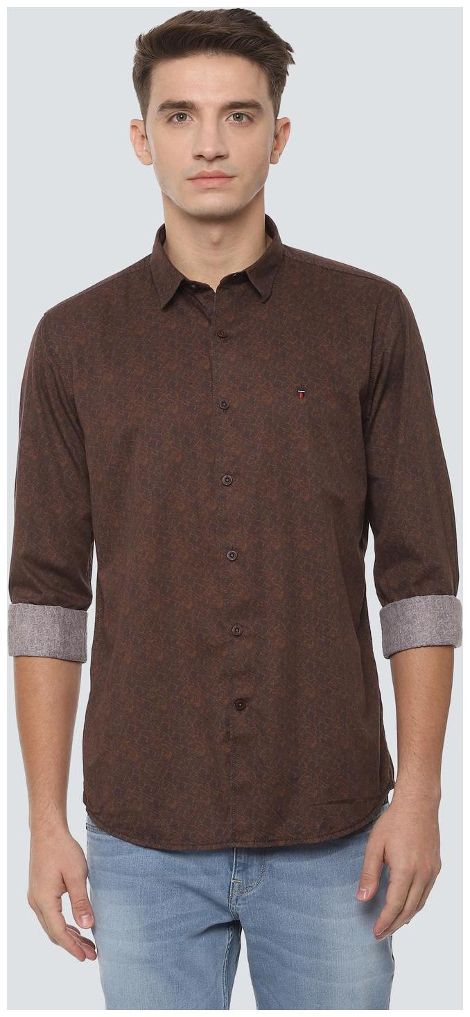 

Louis Philippe Men Brown Printed Super Slim Fit Casual Shirt