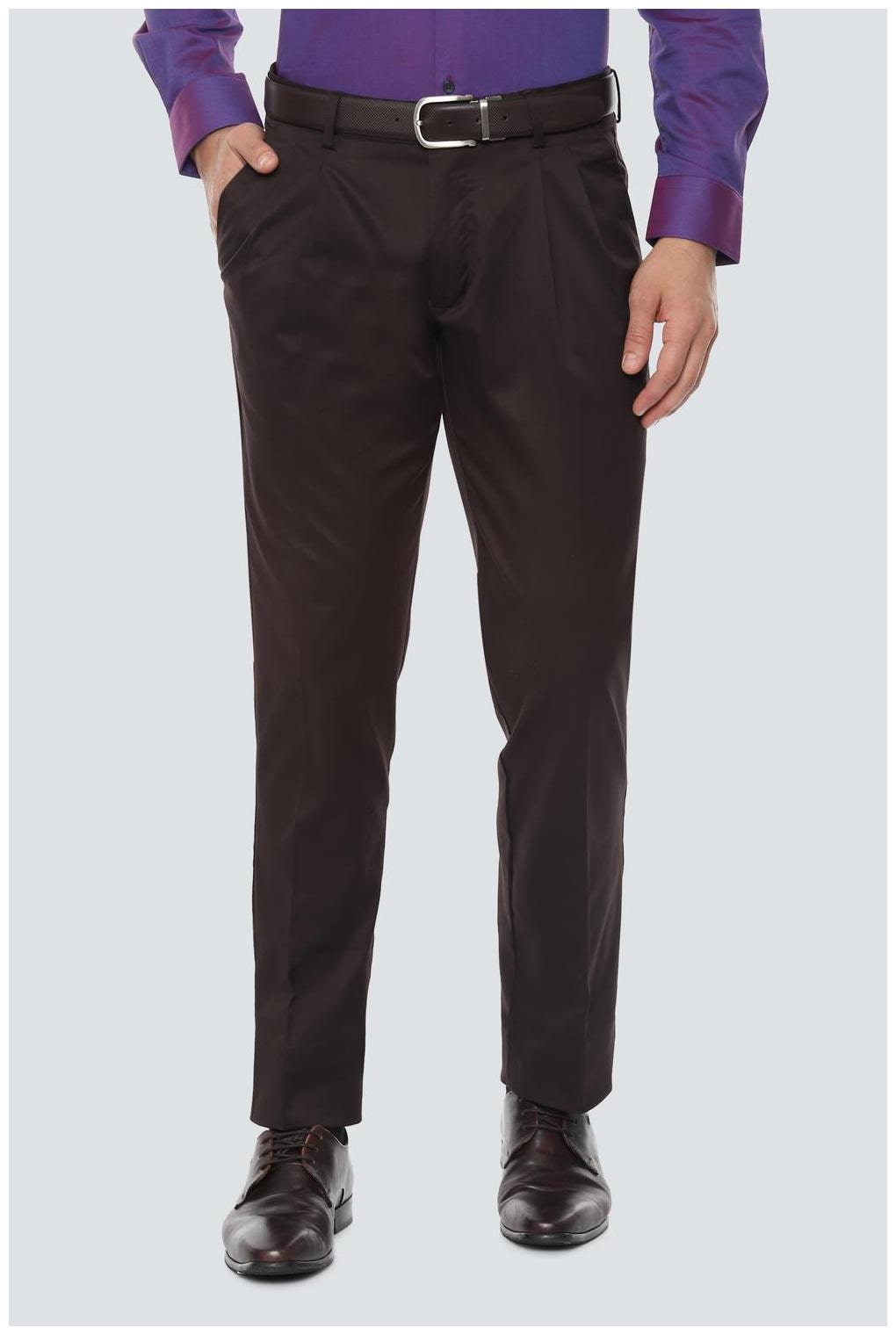 

Louis Philippe Men Solid Regular Fit Formal Trouser - Brown