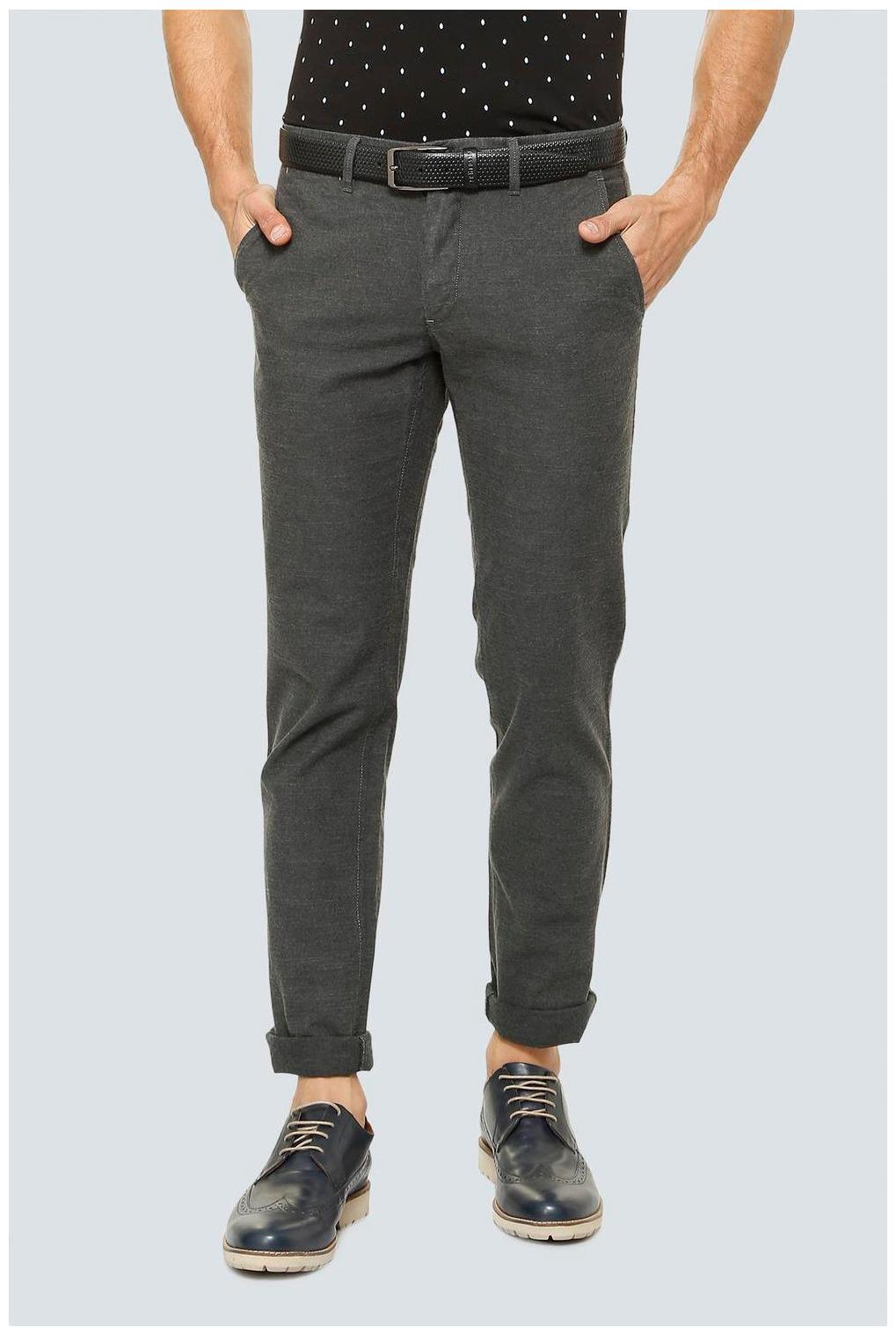 

Louis Philippe Men Grey Solid Regular fit Regular trousers