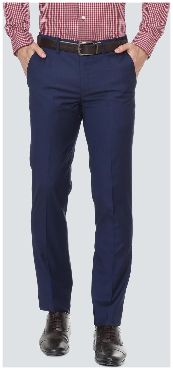 

Louis Philippe Men Solid Slim Fit Formal Trouser - Blue