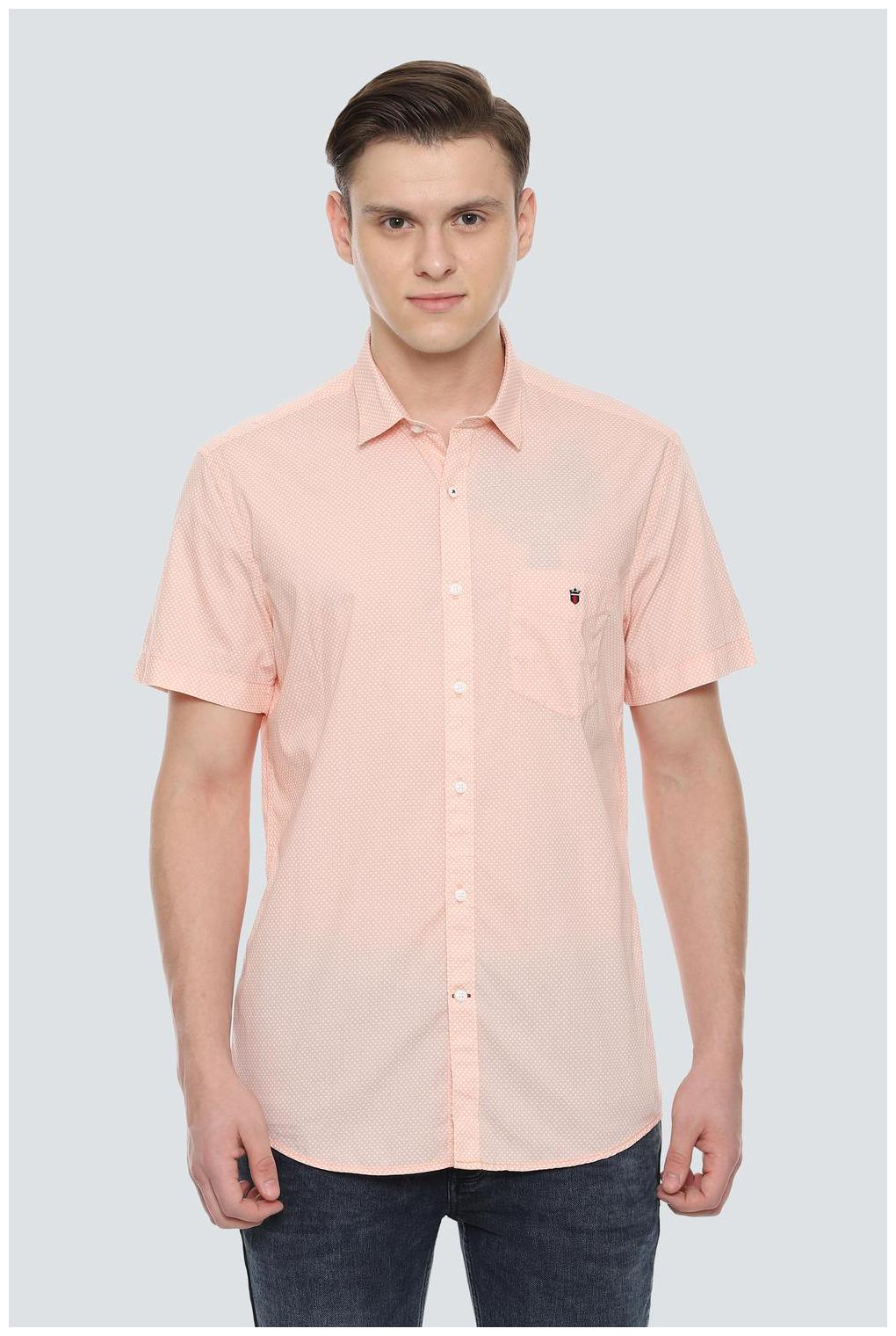 

Louis Philippe Men Orange Printed Slim Fit Casual Shirt
