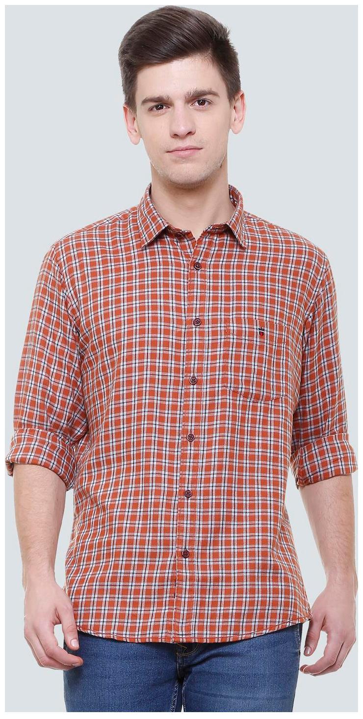 

Louis Philippe Men Red Checked Slim Fit Casual Shirt