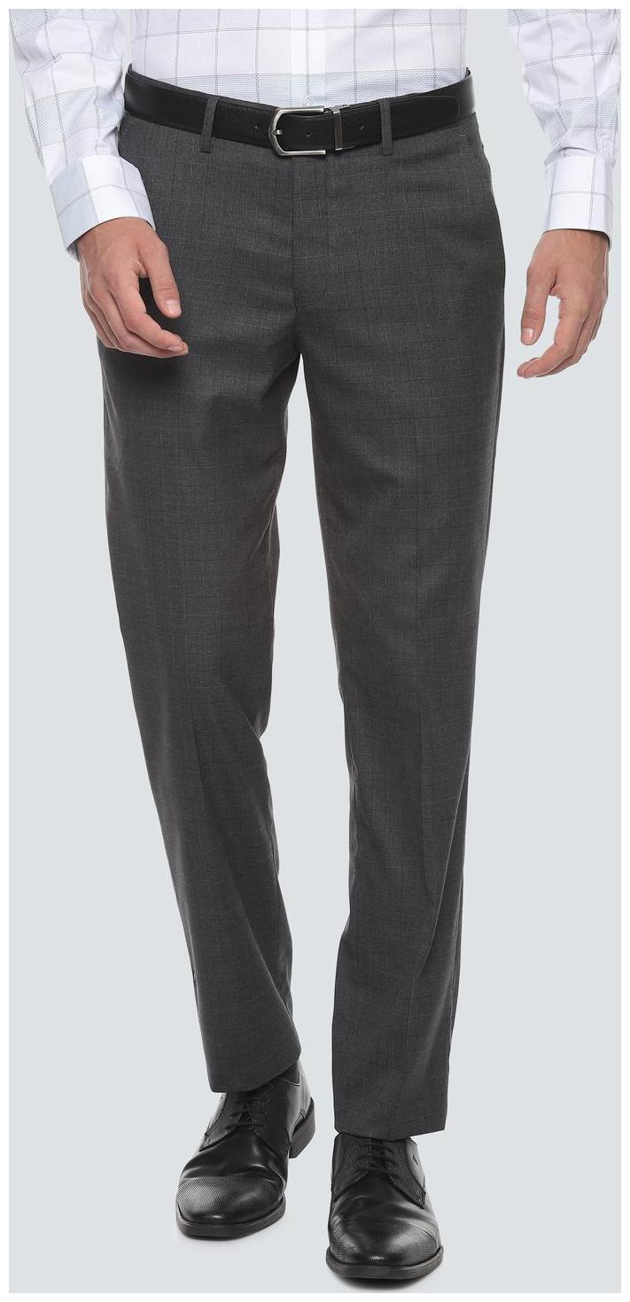 

Louis Philippe Men Textured Slim Fit Formal Trouser - Grey
