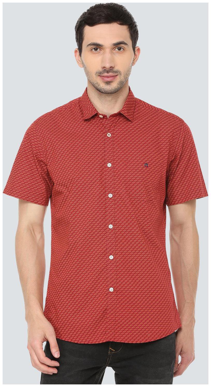

Louis Philippe Men Red Printed Slim Fit Casual Shirt