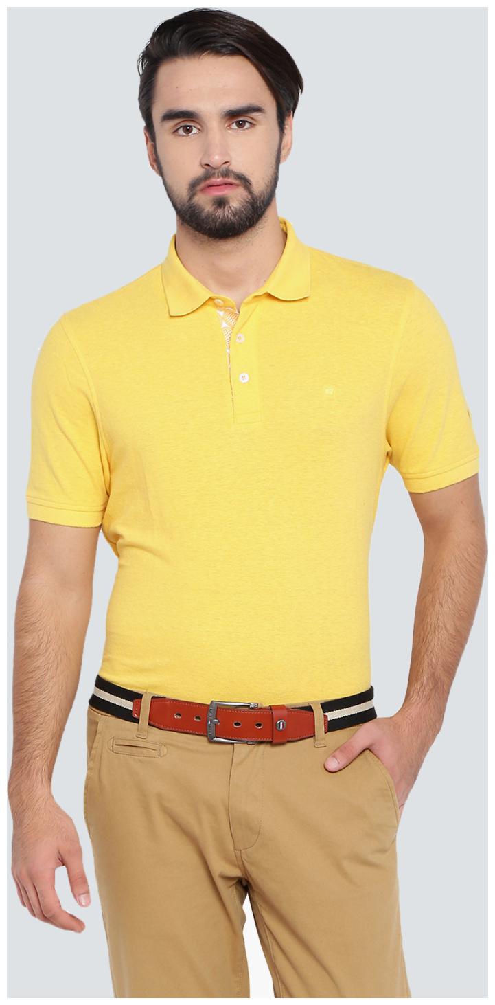 

Louis Philippe Men Yellow Regular fit Cotton Polo collar T-Shirt - Pack Of 1