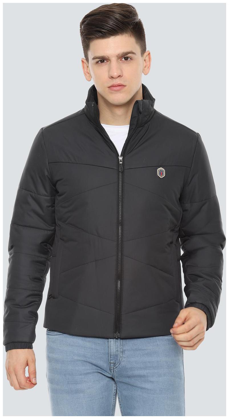 

Louis Philippe Men Black Solid Bomber jacket