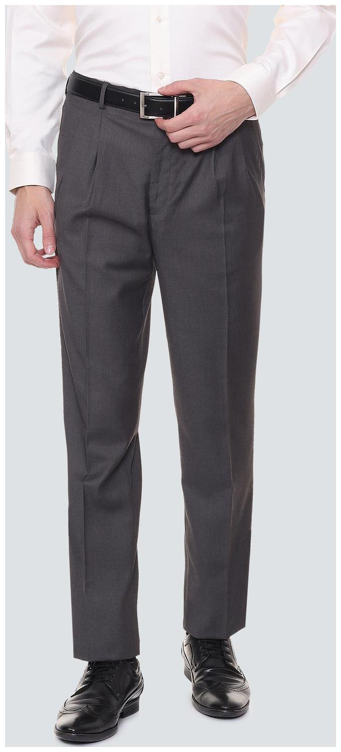 

Louis Philippe Men Textured Regular Fit Formal Trouser - Grey