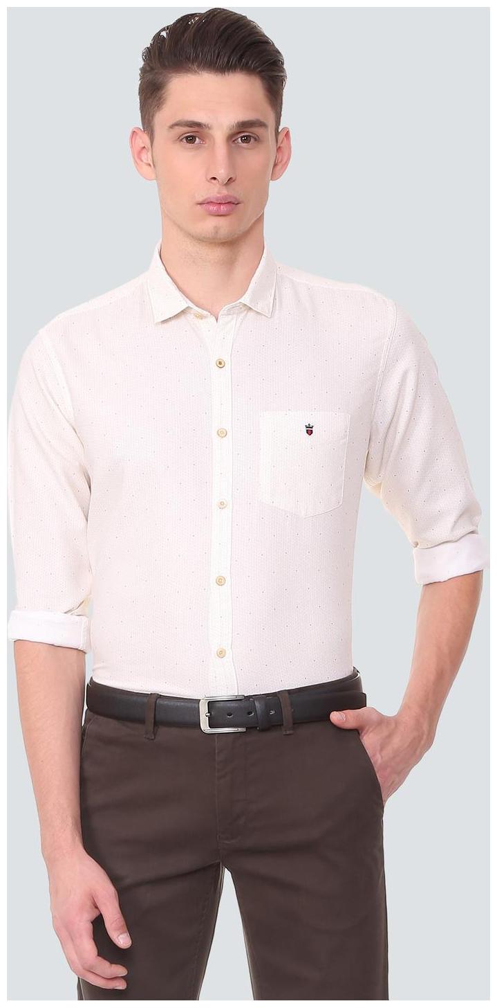 

Louis Philippe Men Beige Printed Slim Fit Casual Shirt