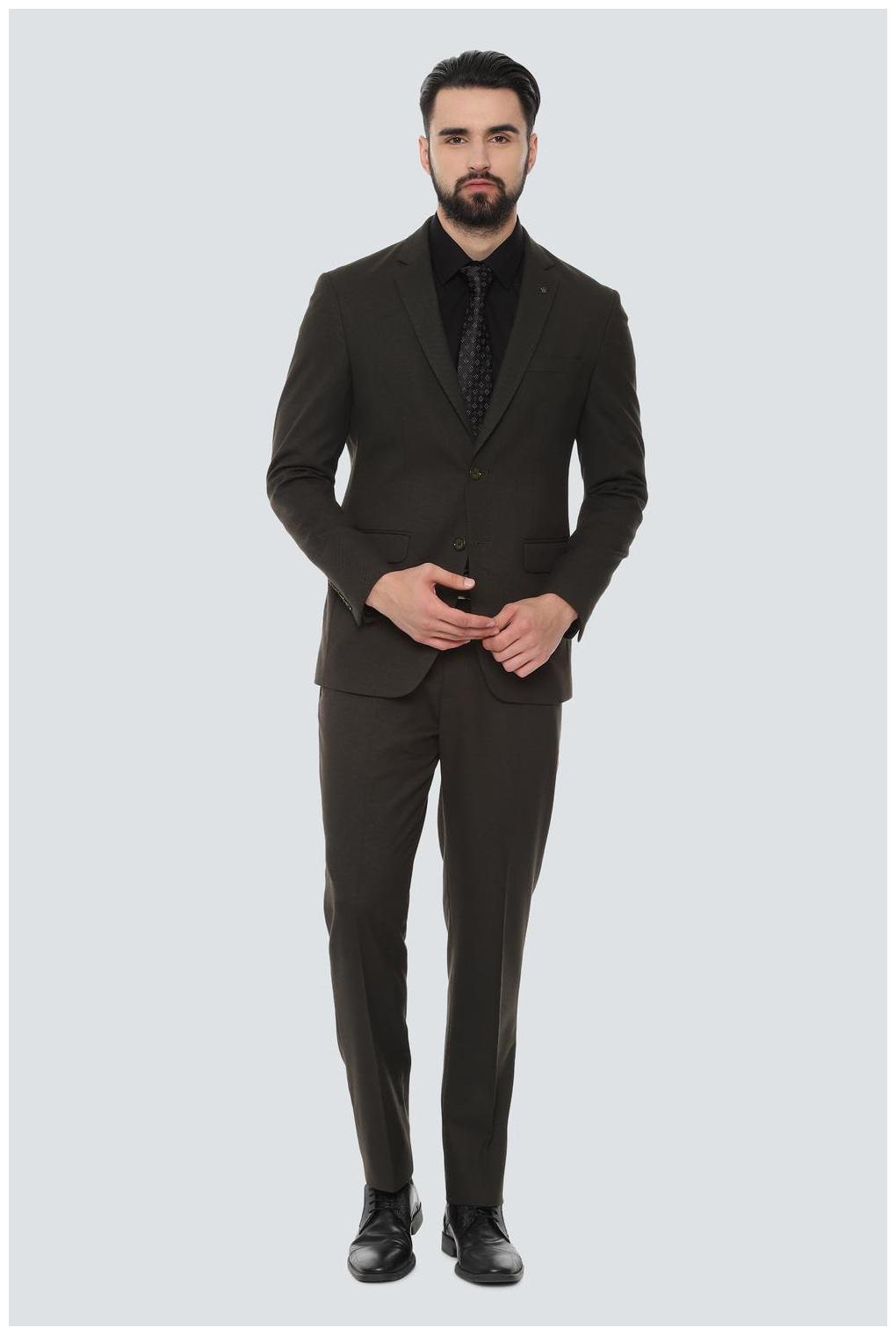 

Louis Philippe Blended Men Green Single Breasted Suit