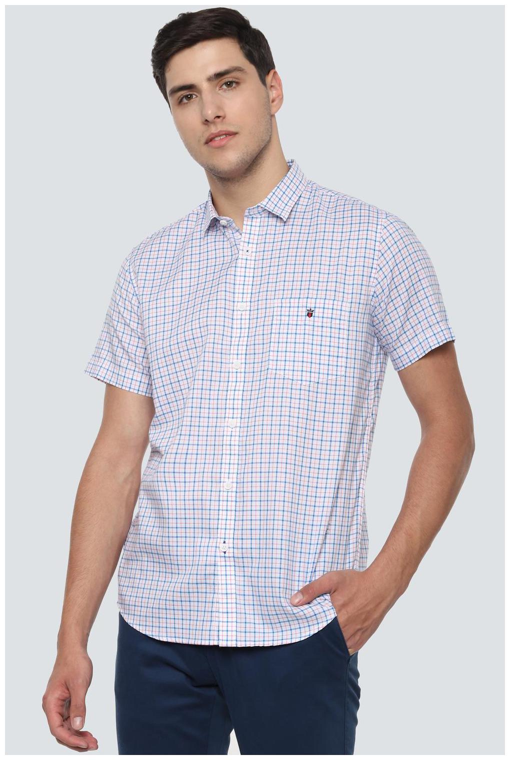 

Louis Philippe Men Blue Checked Slim Fit Casual Shirt