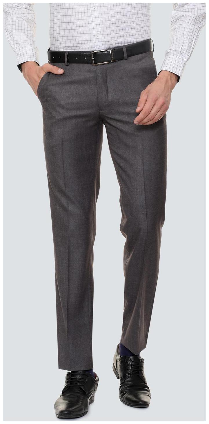 

Louis Philippe Men Textured Regular Fit Formal Trouser - Grey
