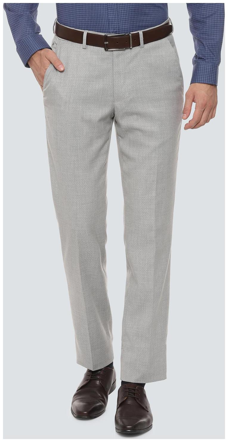 

Louis Philippe Men Textured Slim Fit Formal Trouser - Grey