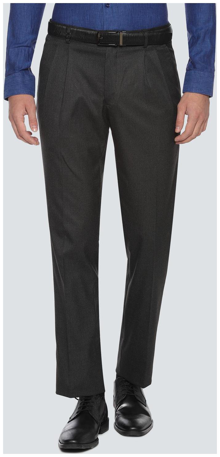 

Louis Philippe Men Textured Regular Fit Formal Trouser - Grey