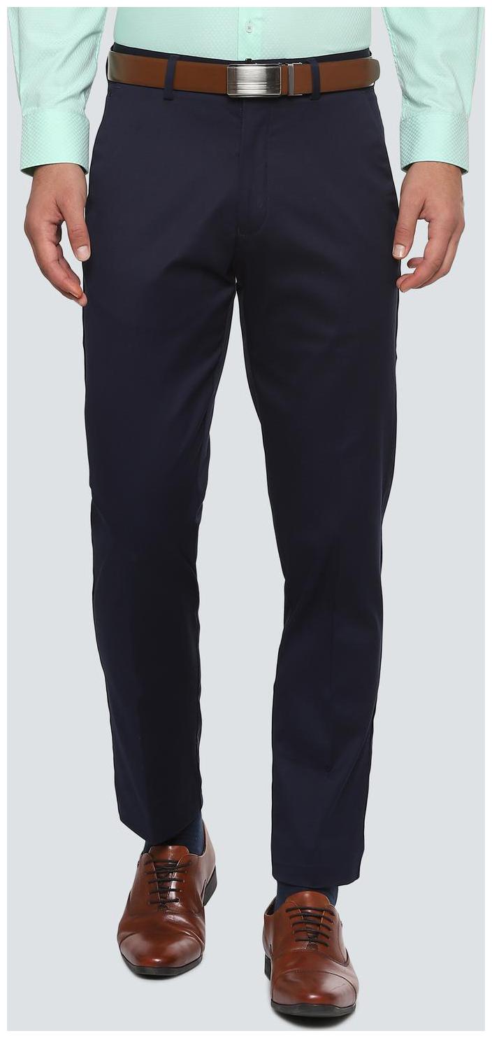 

Louis Philippe Men Textured Regular Fit Formal Trouser - Blue