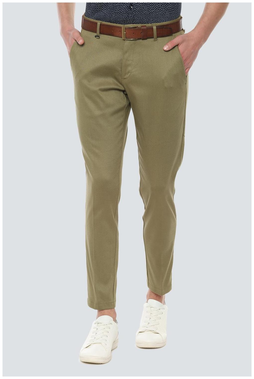 

Louis Philippe Men Green Textured Slim fit Regular trousers