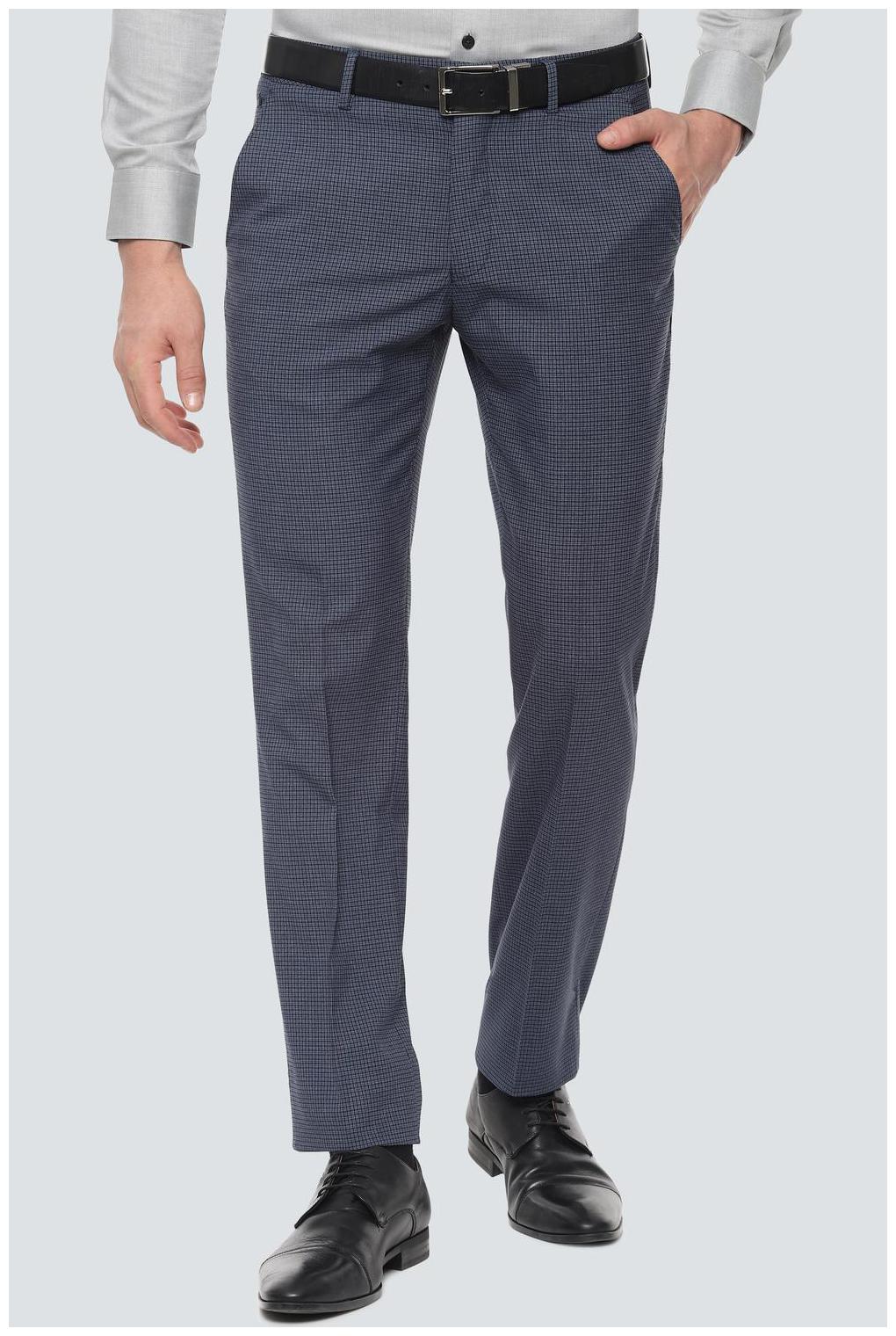 

Louis Philippe Men Textured Slim Fit Formal Trouser - Blue