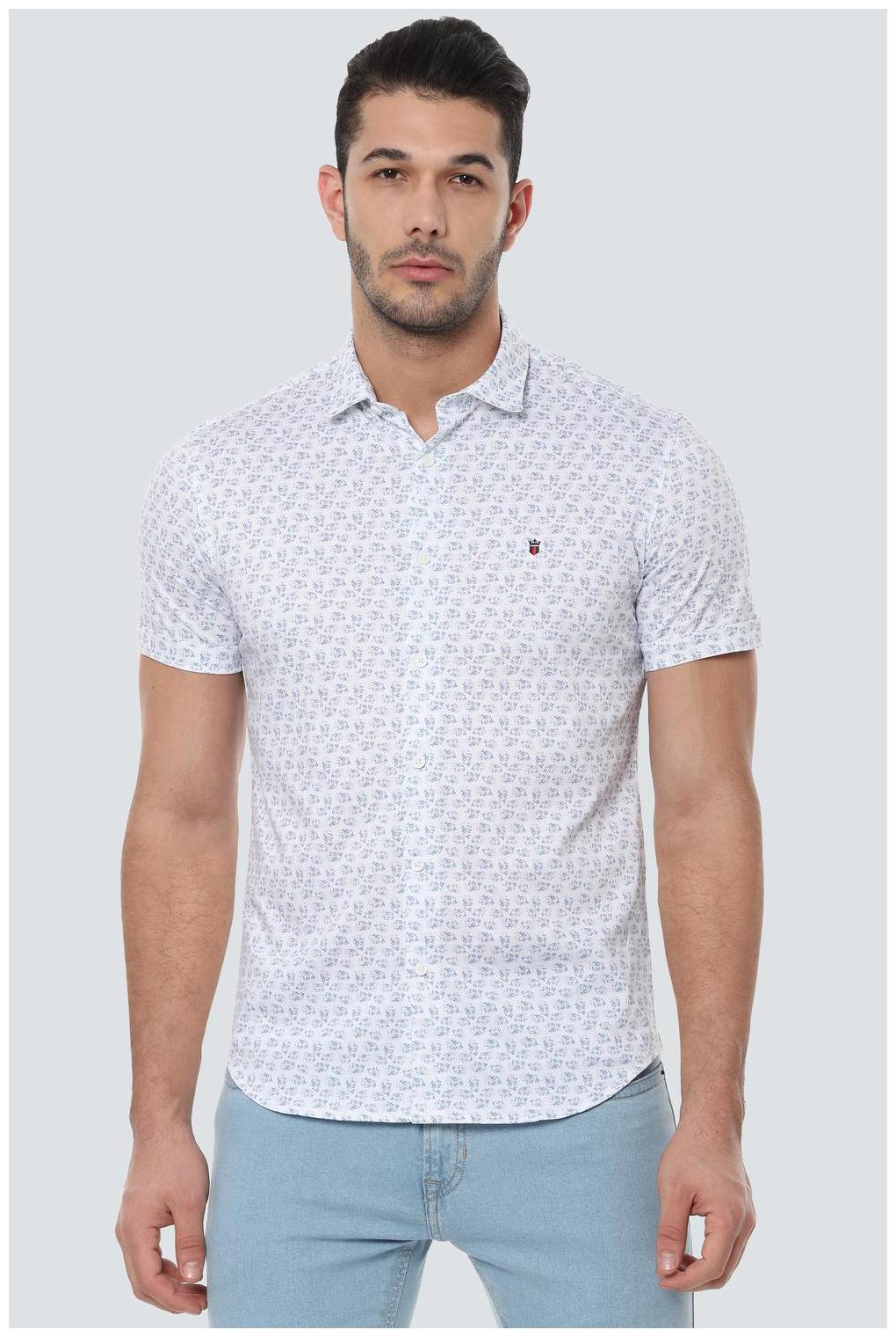 

Louis Philippe Men Blue Printed Slim Fit Casual Shirt
