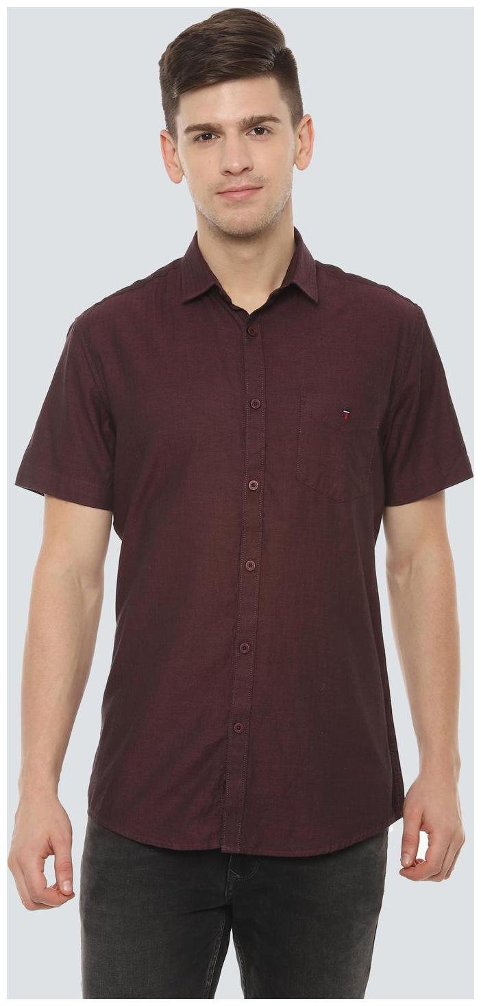

Louis Philippe Men Brown Weaved Slim Fit Casual Shirt