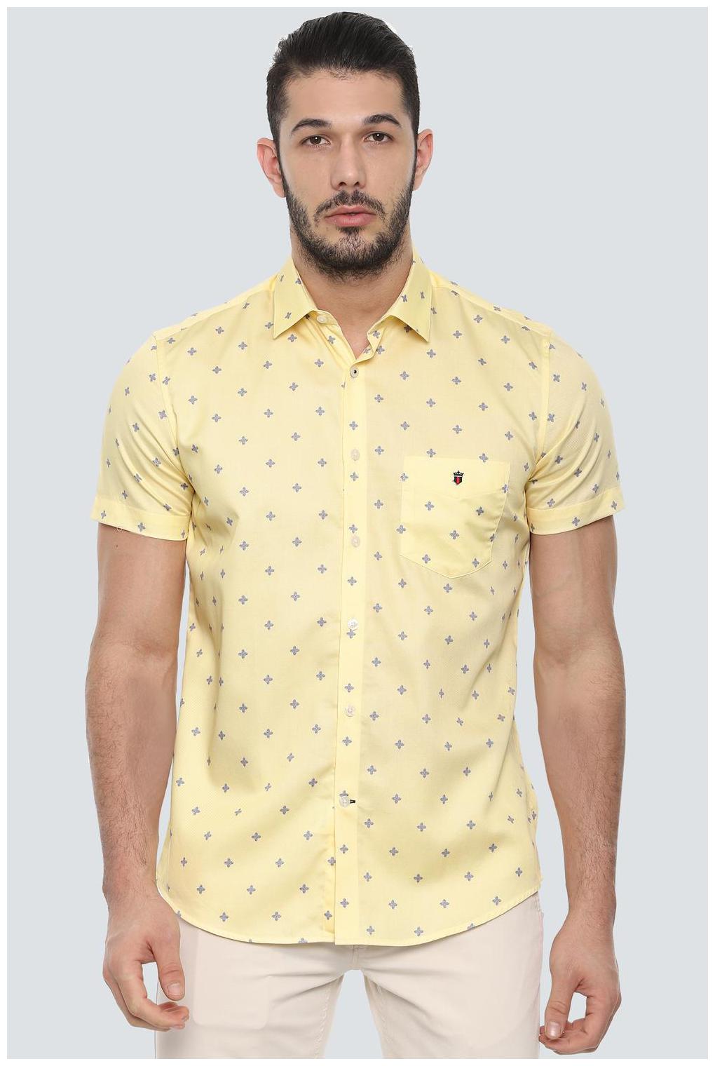

Louis Philippe Men Yellow Printed Slim Fit Casual Shirt
