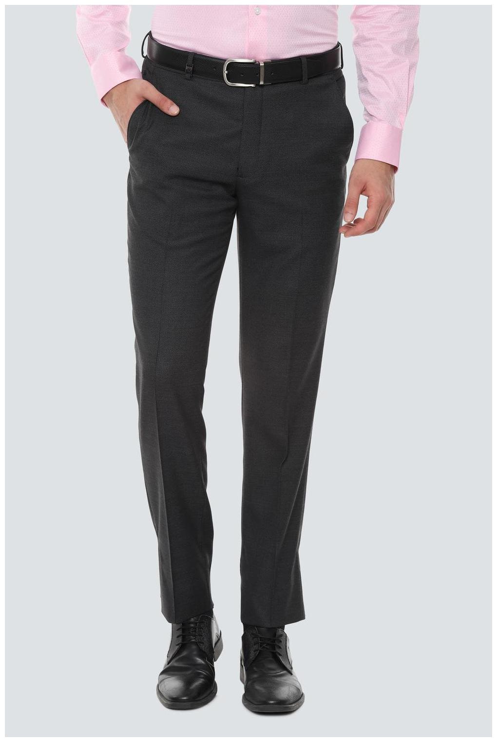 

Louis Philippe Men Textured Slim Fit Formal Trouser - Grey
