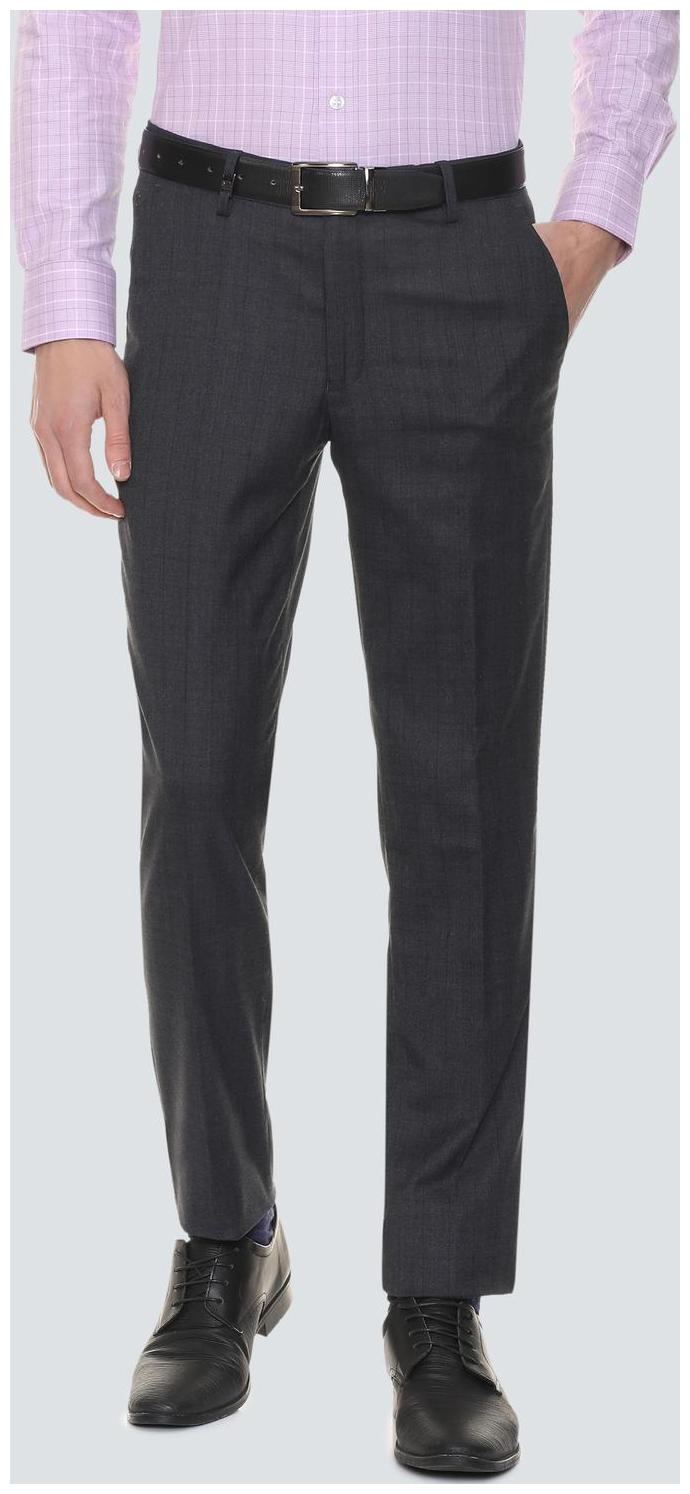 

Louis Philippe Men Checked Slim Fit Formal Trouser - Black