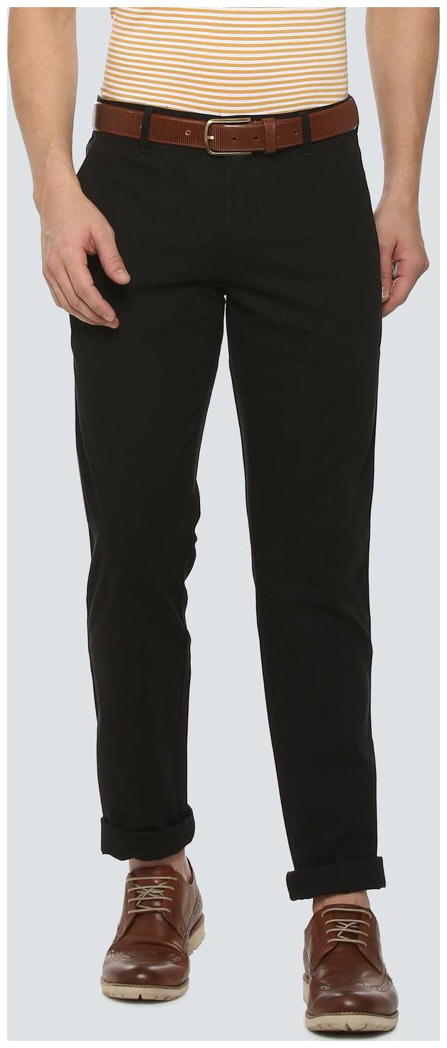 

Louis Philippe Men Black Textured Regular fit Regular trousers
