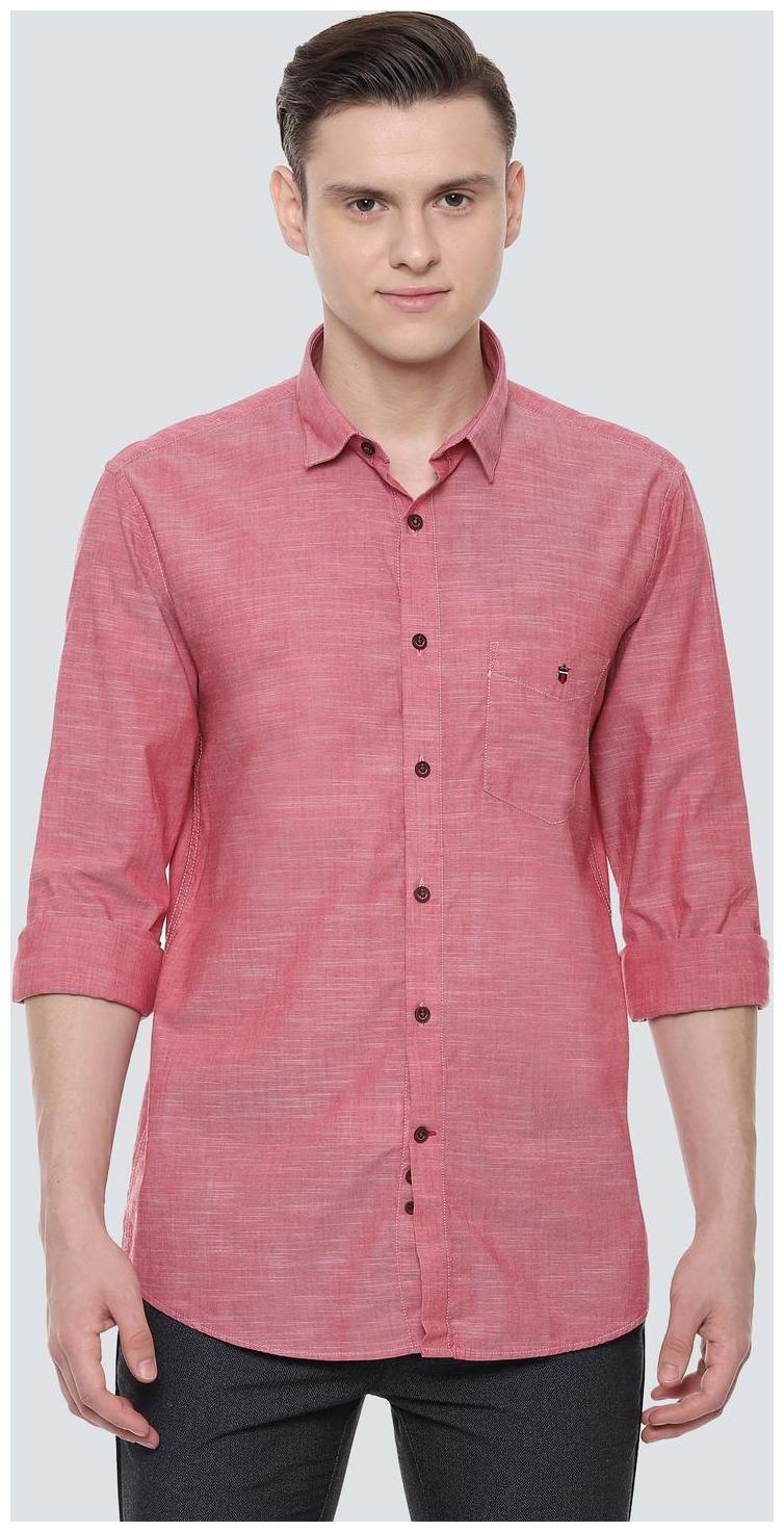 

Louis Philippe Men Pink Weaved Super Slim Fit Casual Shirt