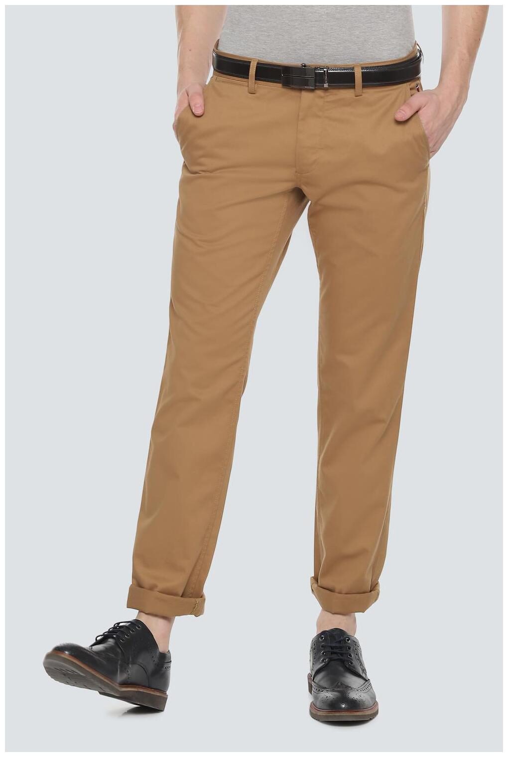

Louis Philippe Men Brown Solid Slim fit Regular trousers