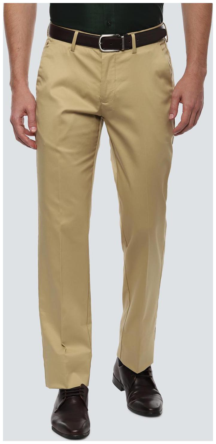 

Louis Philippe Men Textured Regular Fit Formal Trouser - Beige