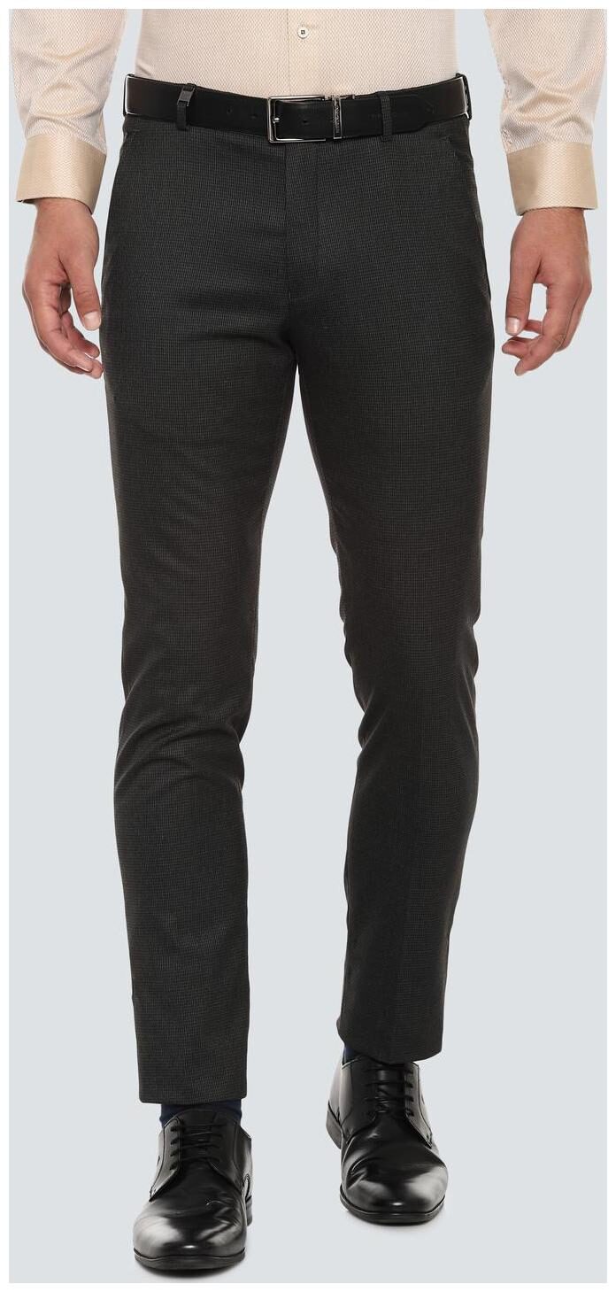 

Louis Philippe Men Black Textured Slim fit Regular trousers