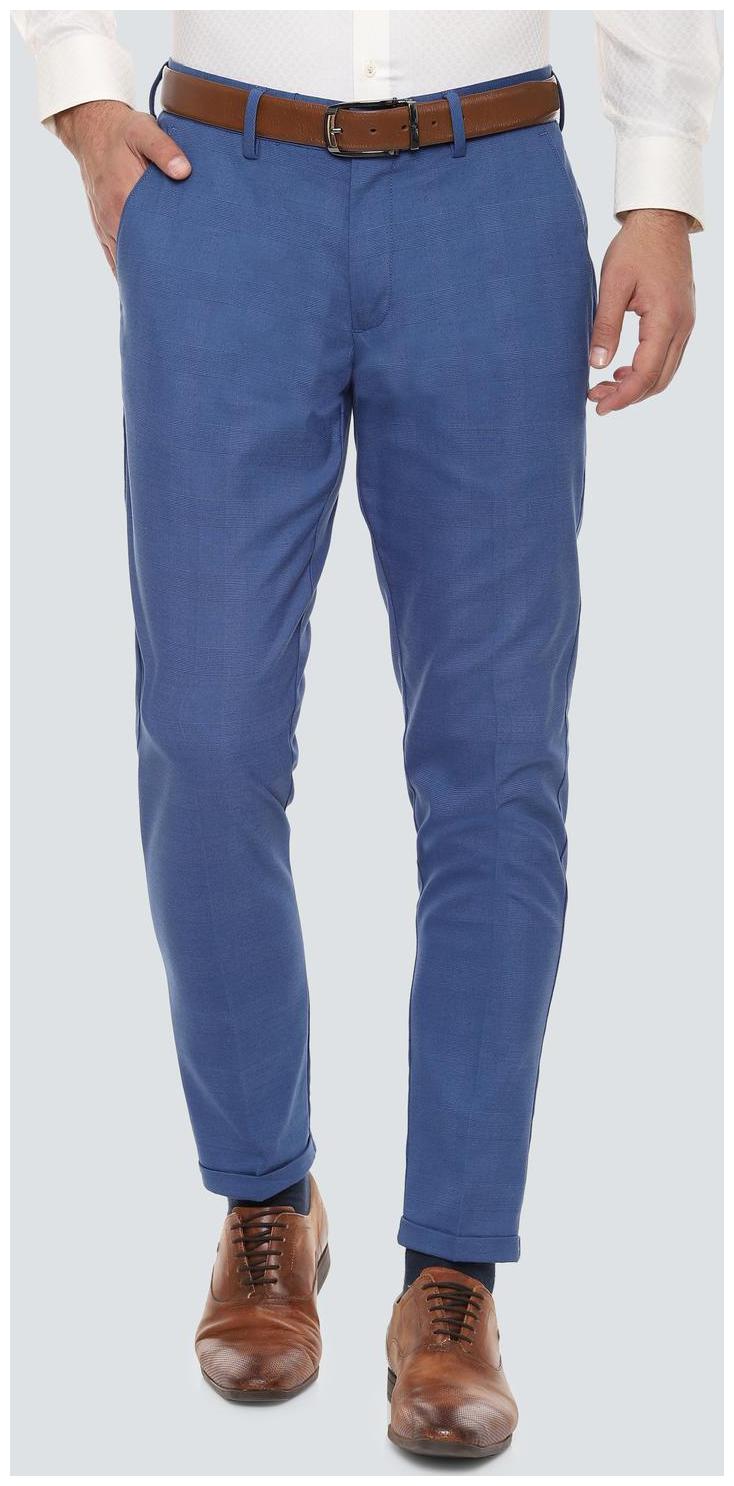

Louis Philippe Men Textured Slim Fit Formal Trouser - Blue