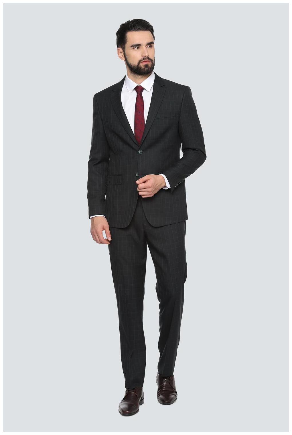 

Louis Philippe Blended Men Black Single Breasted Suit