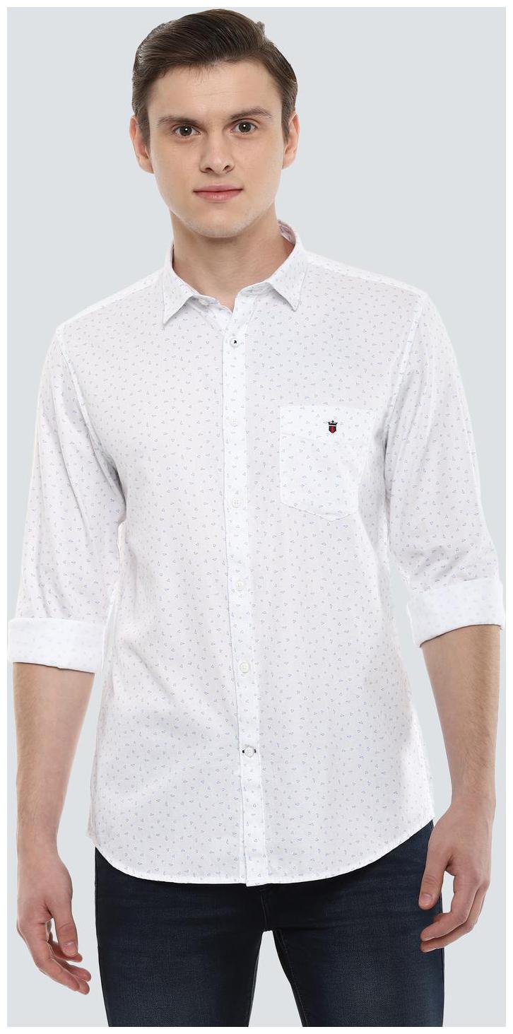

Louis Philippe Men White Printed Super Slim Fit Casual Shirt