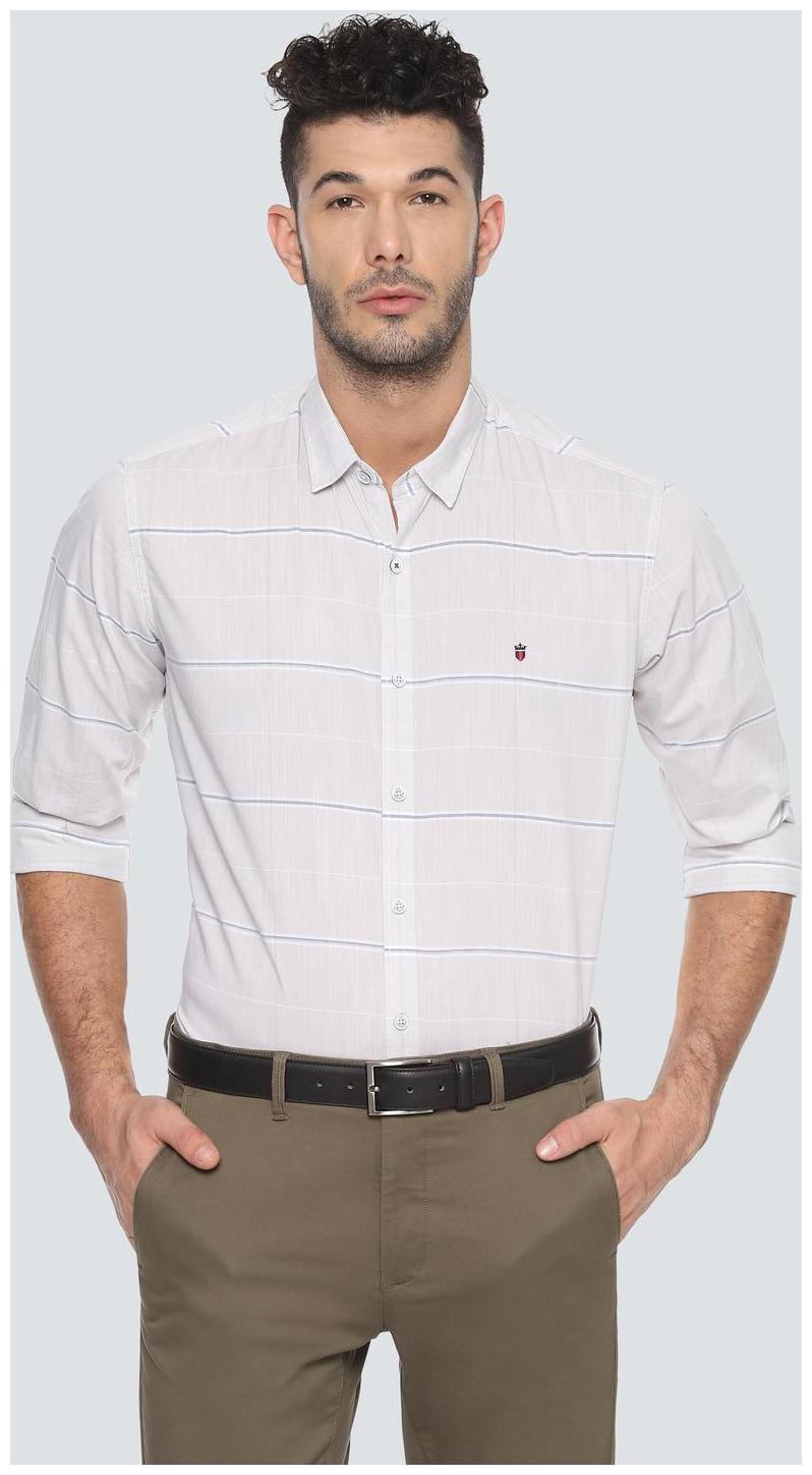 

Louis Philippe Men White Vertical Stripes Slim Fit Casual Shirt