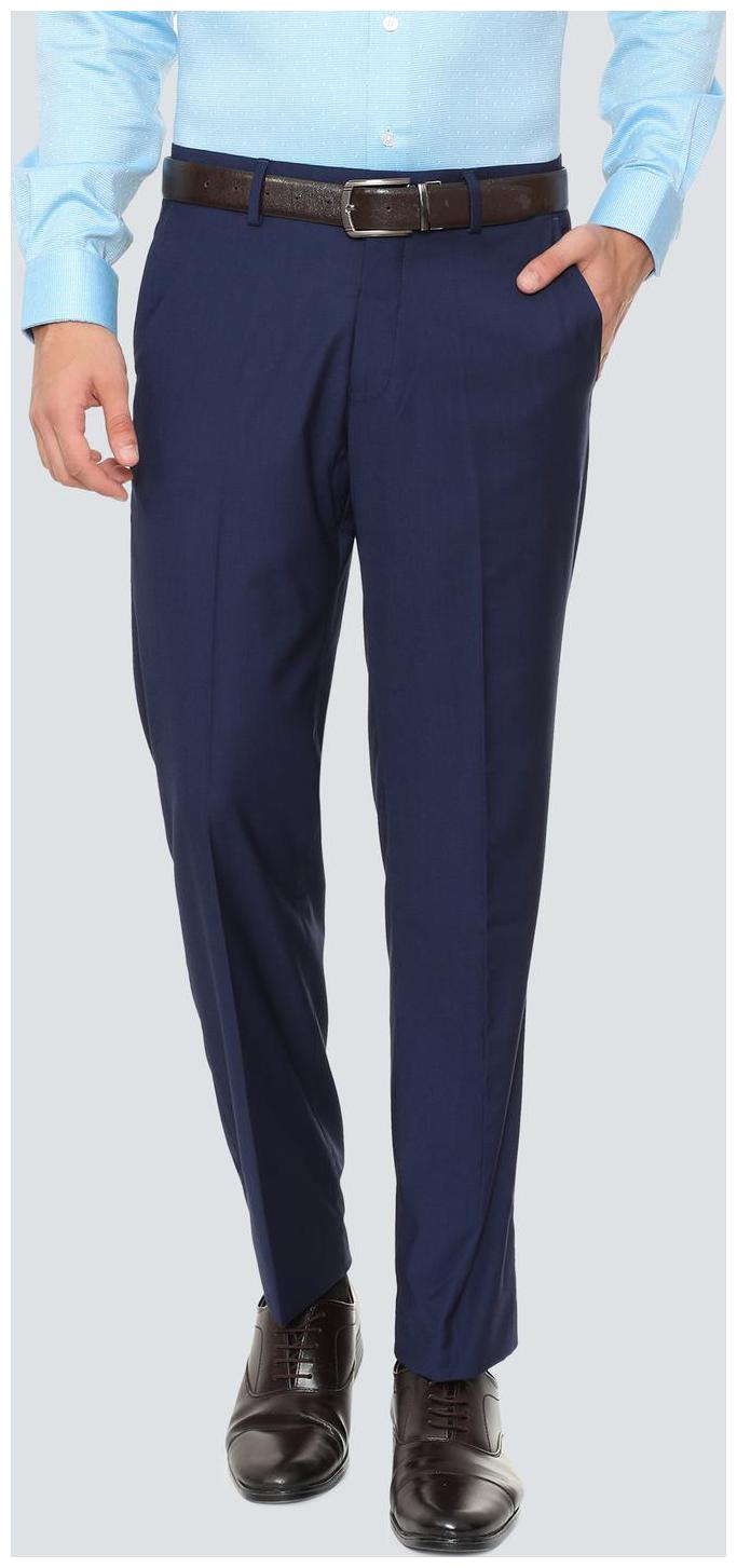 

Louis Philippe Men Solid Regular Fit Formal Trouser - Blue