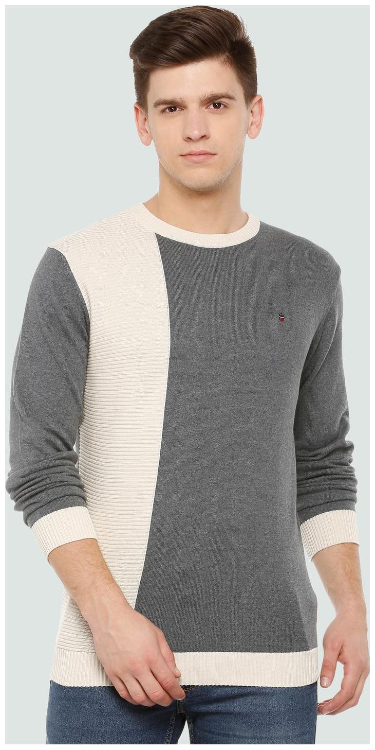 

Louis Philippe Men Grey Round neck Pullover