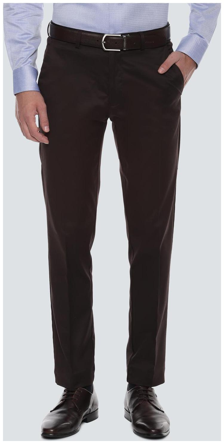 

Louis Philippe Men Textured Slim Fit Formal Trouser - Brown