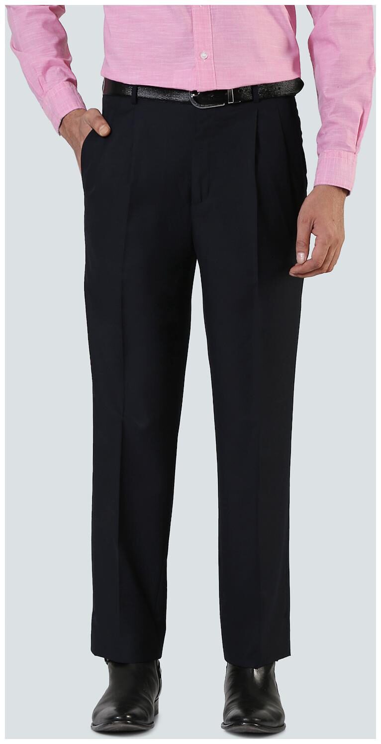 

Louis Philippe Men Solid Regular Fit Formal Trouser - Blue