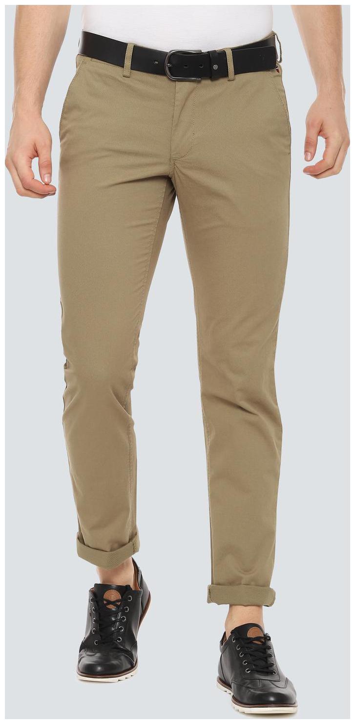 

Louis Philippe Men Beige Textured Slim fit Regular trousers