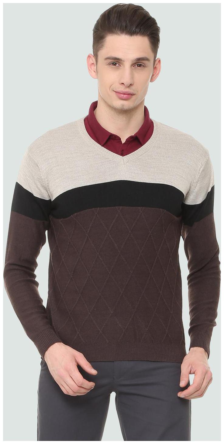 

Louis Philippe Men Maroon V neck Pullover
