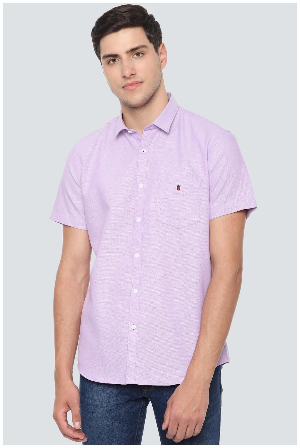 

Louis Philippe Men Purple Solid Slim Fit Casual Shirt