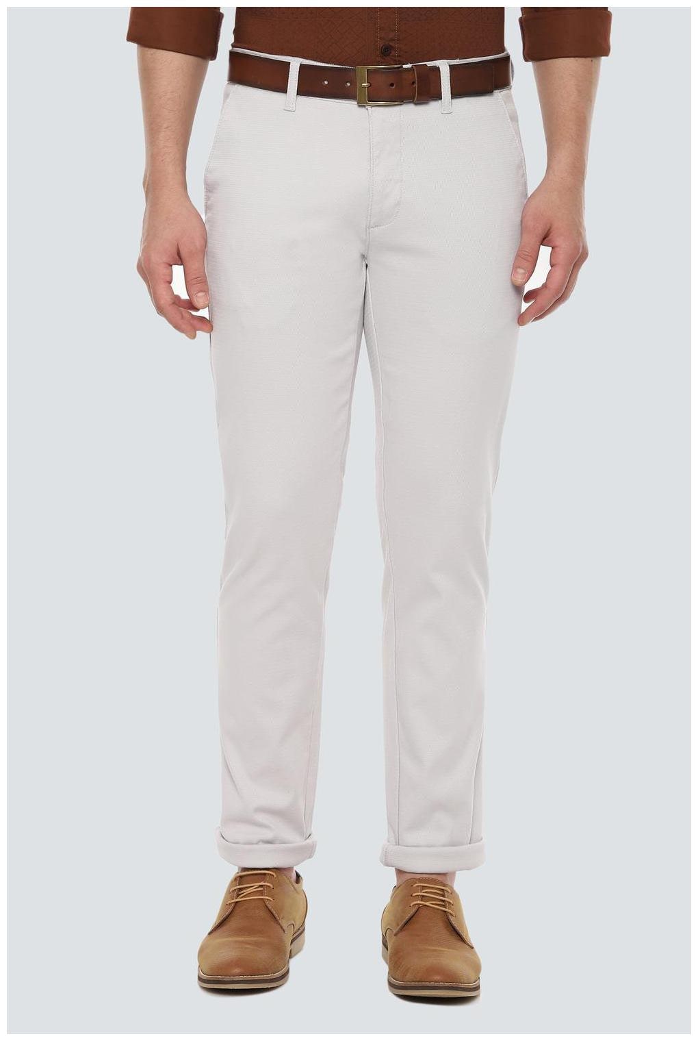 

Louis Philippe Men Grey Textured Slim fit Regular trousers