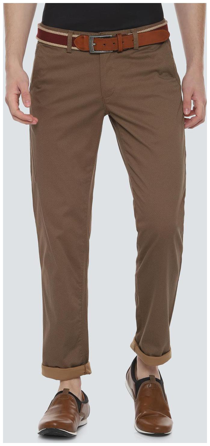 

Louis Philippe Men Brown Printed Slim fit Regular trousers