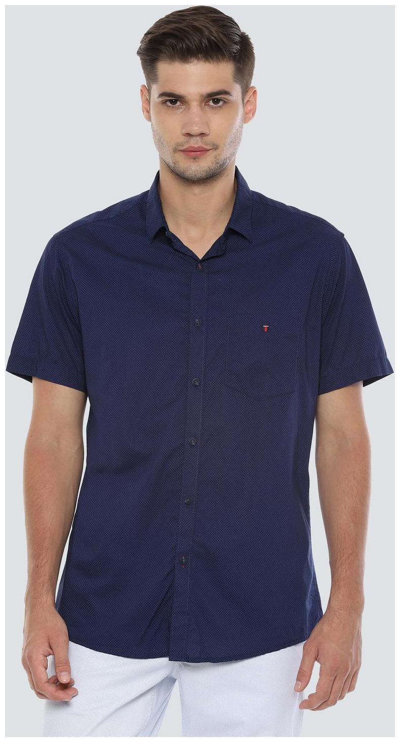 

Louis Philippe Men Blue Printed Slim Fit Casual Shirt