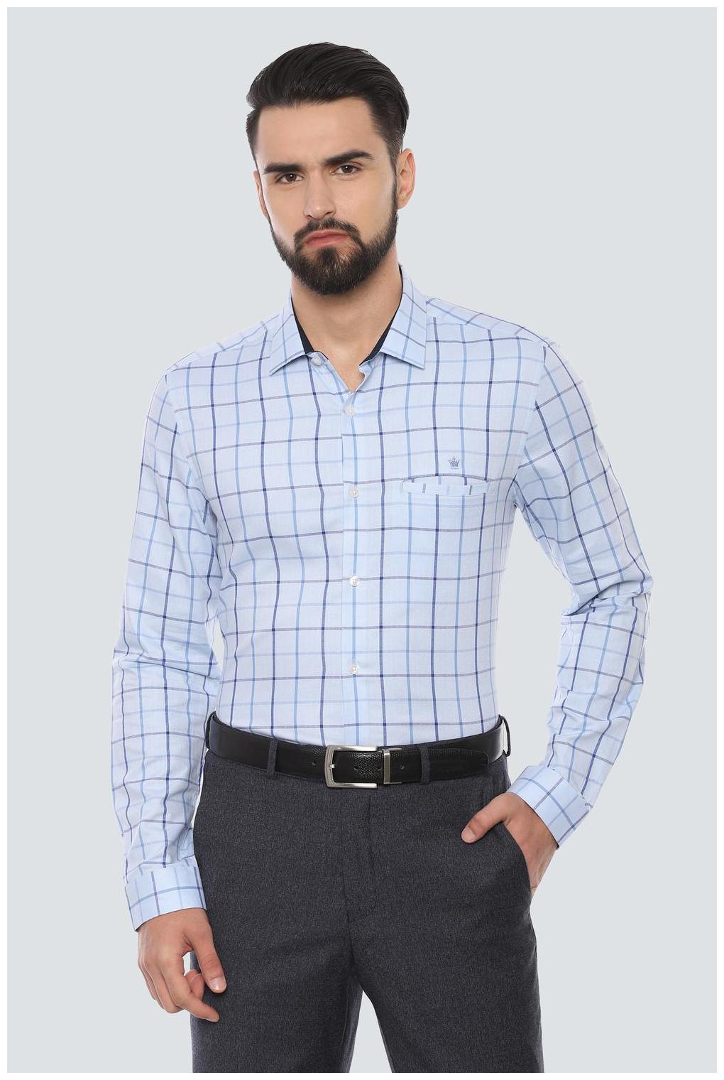 

Louis Philippe Men Super slim fit Formal Shirt - Blue