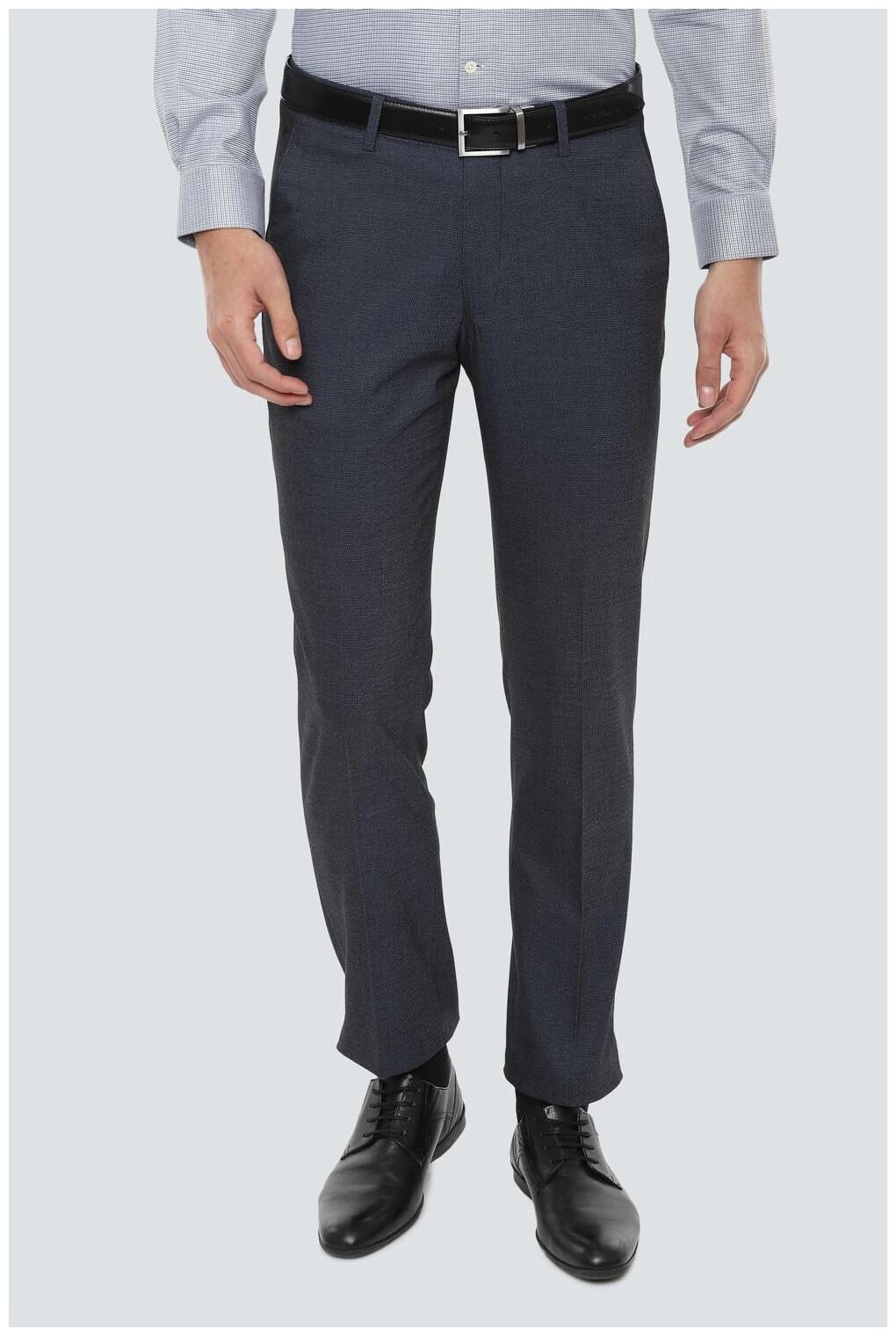 

Louis Philippe Men Textured Slim Fit Formal Trouser - Grey