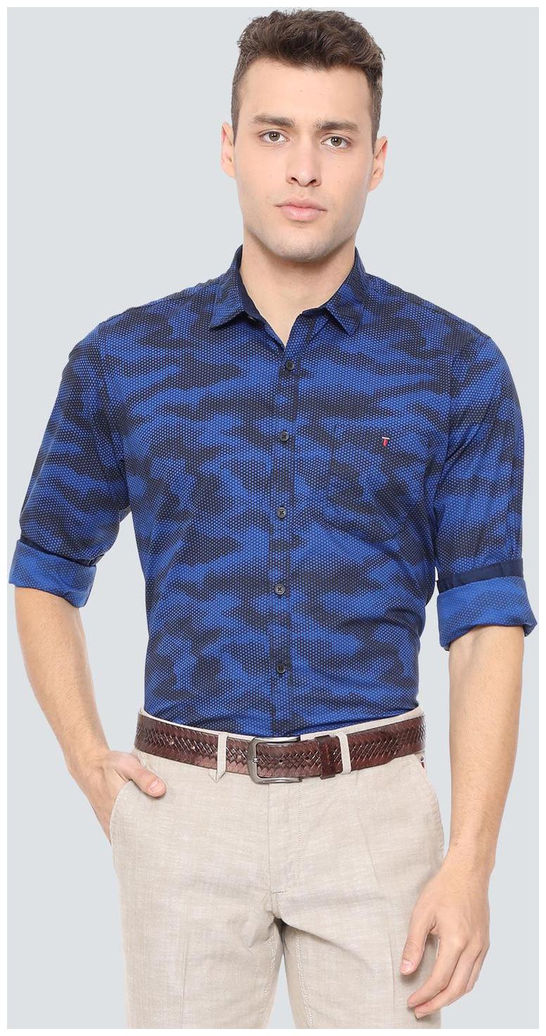 

Louis Philippe Men Blue Printed Slim Fit Casual Shirt