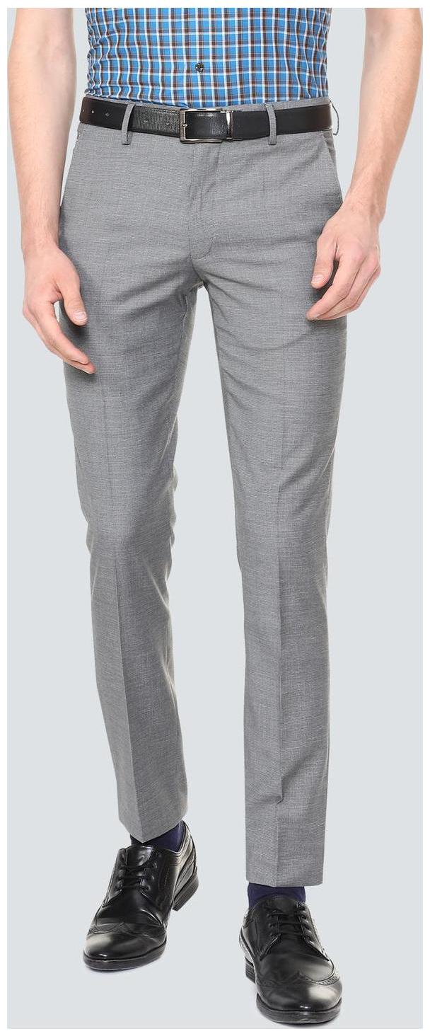 

Louis Philippe Men Textured Slim Fit Formal Trouser - Grey
